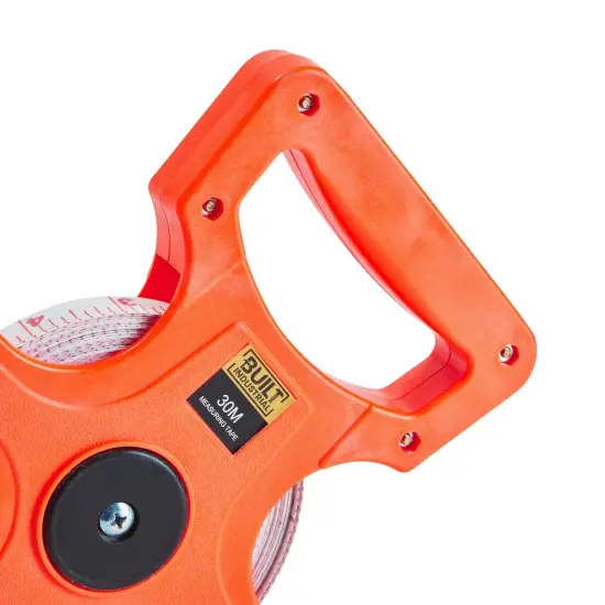 Retractable Open Reel Measure Tape 30 Meter/98.42 Feet, Track and Field Measuring Tape for Long Jump, Sports, Athletics Orange {6}