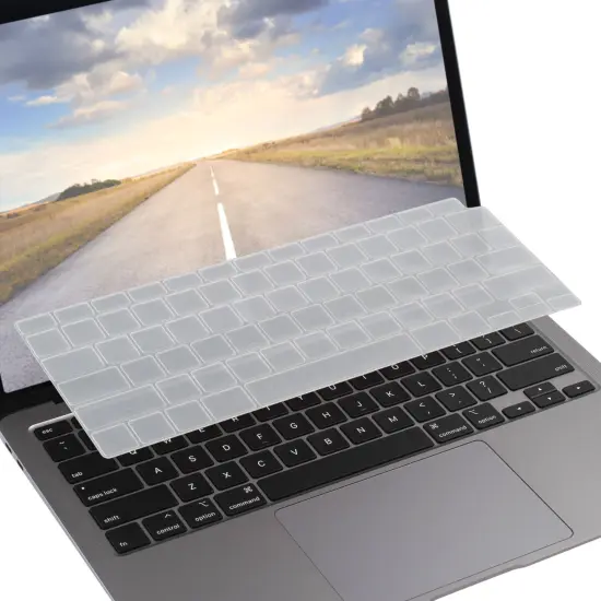 Insten Keyboard Cover Protector Compatible with 2020 Macbook Air 13", Ultra Thin Silicone Skin, Tactile Feeling, Anti-Dust, Clear {1}