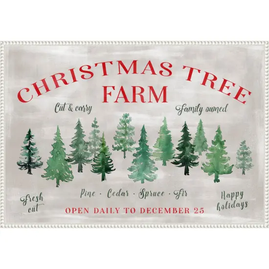 Christmas tree farm sign by Rosana Laiz Blursbyai Framed Canvas Wall Art {7}