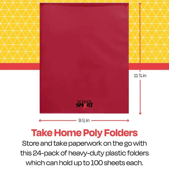 School Smart Take Home Folder, Red, Set of 24 {7}
