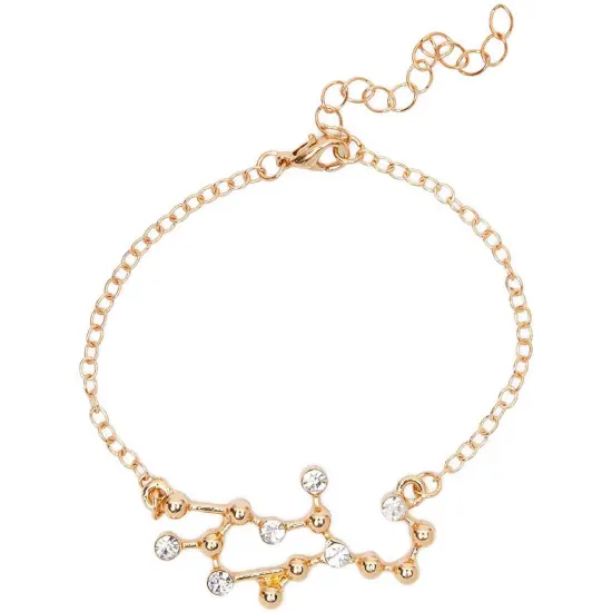 Virgo Zodiac Necklace and Bracelet, Astrology Jewelry Sets for Women Gold {4}