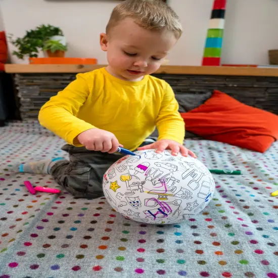 BubaBloon Colour In Travel Design Cotton Balloon Cover with Washable Markers {3}