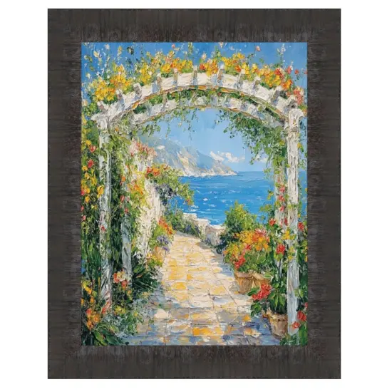 Contemporary Wood Grain Black Scoop Picture Frame 16x16 frame {2}