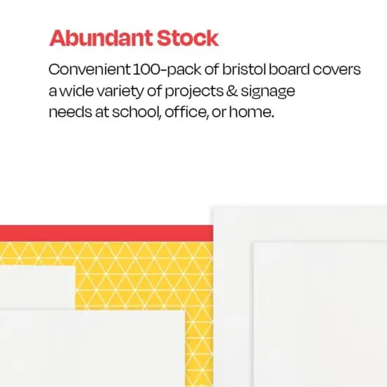 School Smart Folding Bristol Board, 18 x 24 Inches, White, Pack of 100 {5}