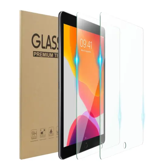 2 Pack Glass Screen Protector for iPad 9th 8th 7th Generation (10.2 inch iPad) (2021/ 2020/ 2019 Models), Tempered Glass HD Clear {1}