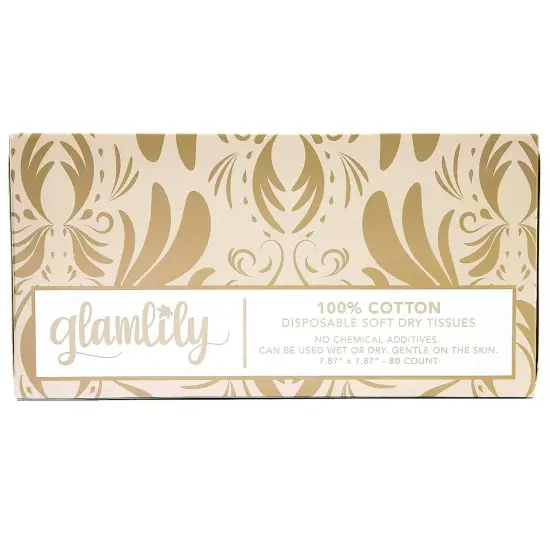 Facial Cotton Tissues, Art Deco Disposable Face Towels (3 Pack, 240 Tissues Total) White {5}