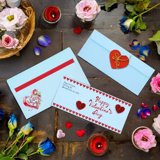 100 Pack #10 Light Blue Envelopes with Square Flap for Mailing Letters, Invitations (4 1/8 x 9 1/2 In) {2}