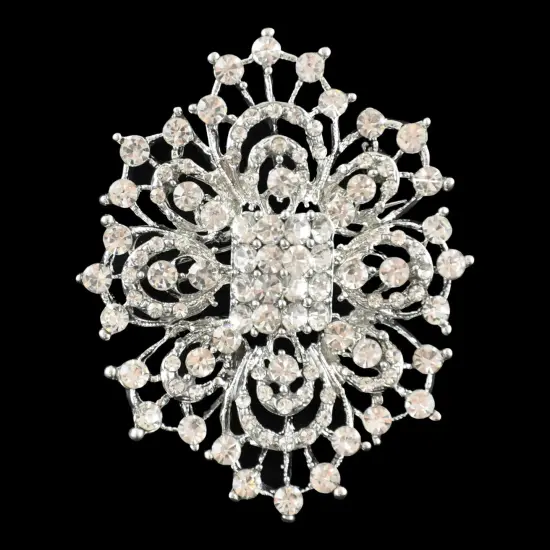 Belagio Enterprises -Rhinestone Brooch - 2 1/2" W x 3" L - BW-140 {1}