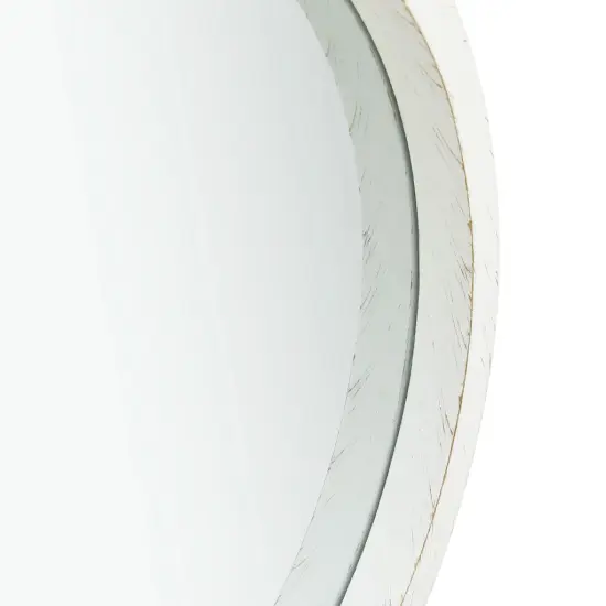 vidaXL Wall Mirror with Strap 15.7" White {3}