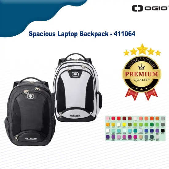 OGIO&reg; Spacious Laptop Backpack Black/Silver {2}