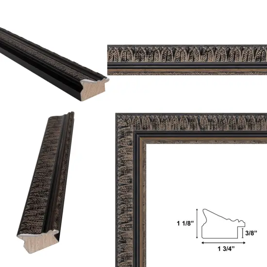 Wheat Leaf Ebony Gold Picture Frame 36x36 frame {5}