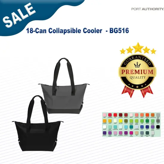 Port Authority&reg; 6 Can Collapsible Cooler Black {2}