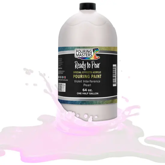 Pouring Masters Violet Interference Pearl Special Effects Acrylic Pouring Paint - Premium 64-Ounce Pre-Mixed Fluid Acrylic Paint - Fluid Art Supplies for Canvas, Wood, Paper, Tile & Rocks {1}