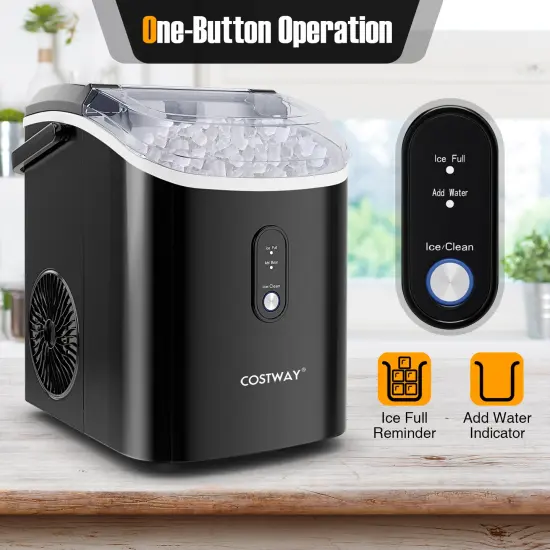Nugget Countertop Ice Maker with Soft Chewable Pellet Ice-Black {6}