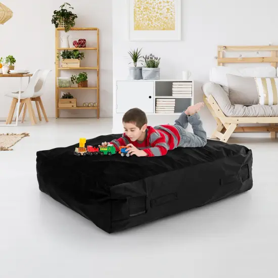 Soft Foam Sensory Crash Pad for Kids with Washable Velvet Cover Black {1}
