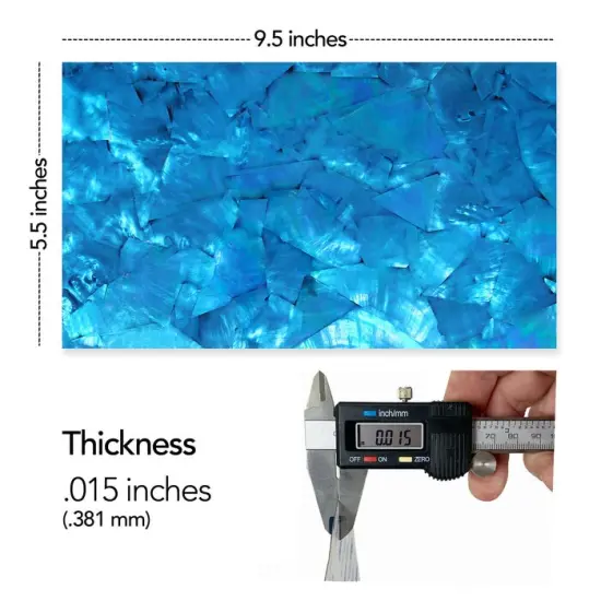 Shell Veneer, 5.5 x 9.5 inches | WMOP, BMOP, Abalone | Includes 3M Adhesive Sheet for Application, Great for Inlay Projects Cobalt Blue {2}