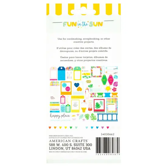 Pebbles Fun In The Sun Ephemera Die-Cuts 65/Pkg-Holographic Foil Journaling {3}