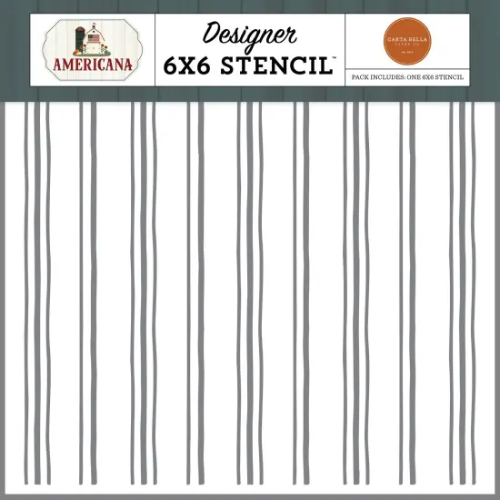 Americana Stencil 6"X6"-Seasonal Stripes {1}