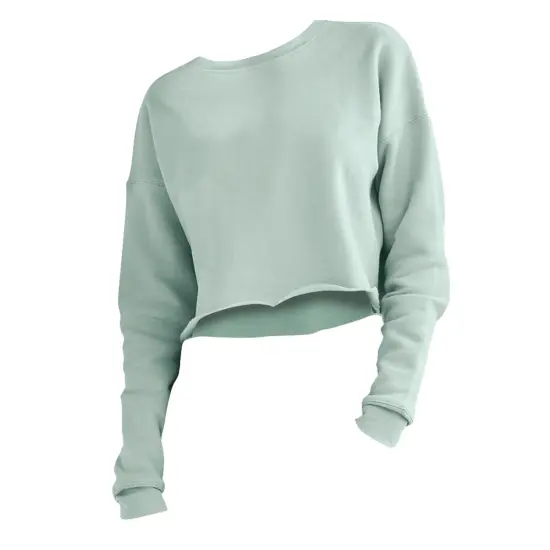 Bella Canvas Cropped Crew Fleece - Dusty Blue, Large {1}