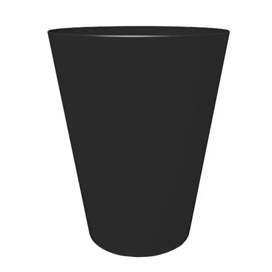 Bloem Tall Finley Tapered Round Planter: 14" - Black - Matte Textured Finish, 100% Recycled Plastic Pot, For Indoor and Outdoor Use, Gardening, 4 Gallon Capacity {1}