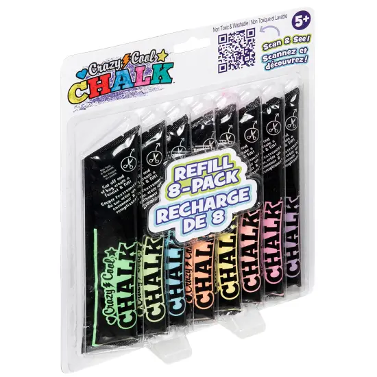 Alex: Crazy Cool Chalk - Refill 8 Pack - 8 Different Color Chalk Pks, Works With Crazy Cool Chalk Line, Outdoor Sidewalk & Driveway Art, Kids Age 5+ {6}