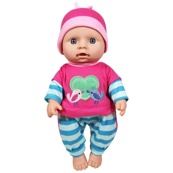 Lissi: 12" Doll Set: Bunk Bed & highchair - Pink, Green, Blue - 3pc Baby Doll Feeding & Sleep Toy Playset, Heart & Bird Outfit, Kids & Toddlers 2+ {7}