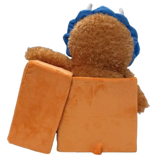Happy Nappers: Adorable Storables -Dino Triceratops- Brown/Blue- 8&rdquo; Character Box & Surprise 8&rdquo; Plush Toy, Weighted Paws, Square Storage Bin, Kids 1+ {5}