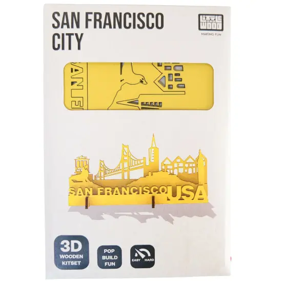 Little & Wood: Woodlet: Medium - San Francisco - 3D Wooden Kit-Set, City Puzzle, Easy Assembly, Pop Build Fun, 100% Sustainably Sourced Wood, Ages 6+ {4}