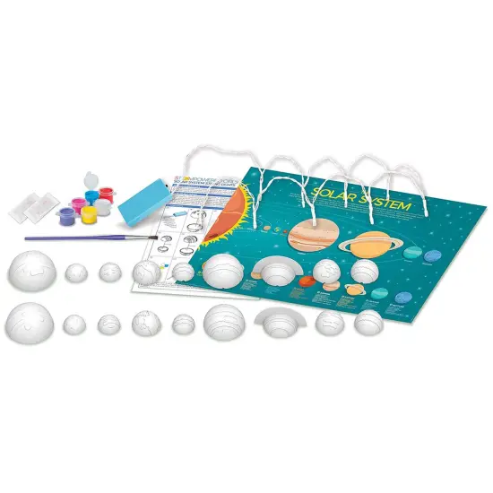 4M: STEAM Powered Kids: Solar System String Lights - Assemble & Paint Your Mini-Planetarium, LED Lights, DIY Outer Space Art & Craft Kit, Kids Ages 5+ {6}
