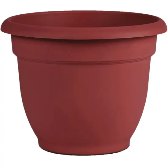 Bloem Ariana Pot Planter: 12" - Burnt Red - Durable Resin Pot, Indoor and Outdoor Use, Gardening, Self Watering Disk Included, 3 Gallon Capacity {1}