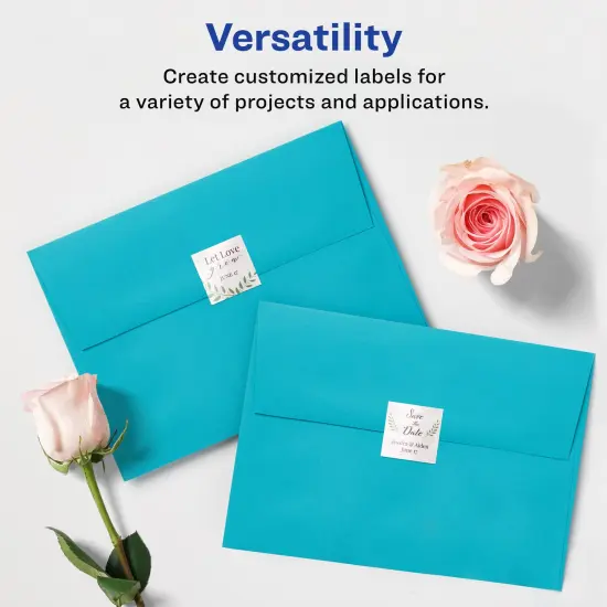 Avery Glossy White Square Labels with Sure Feed, 3/4" x 3/4" {2}