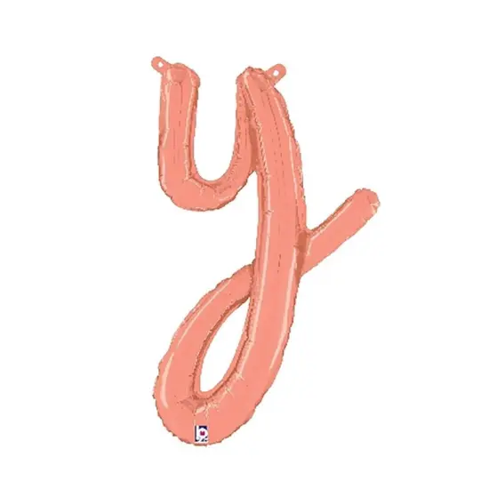 Betallic&reg; 24 inch Script Letter Y Rose Gold Air Fill Only Balloon {4}