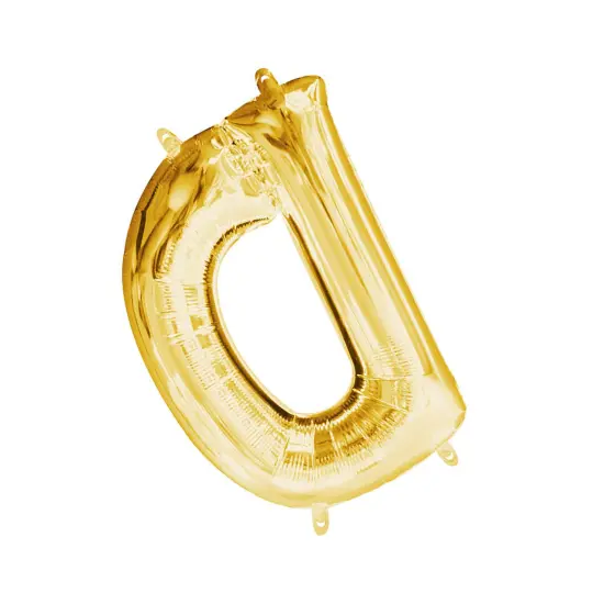 Anagram&reg; 16" Gold Letter D Balloon Air Fill Only Foil Mylar {4}