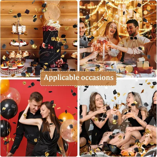 1,600 Pcs Artificial Fake Rose Flower Petals Decoration Flower Centerpieces for Valentines Day Tables Weddings Graduation Party Decor Supplies(Gold, White, Black) {5}