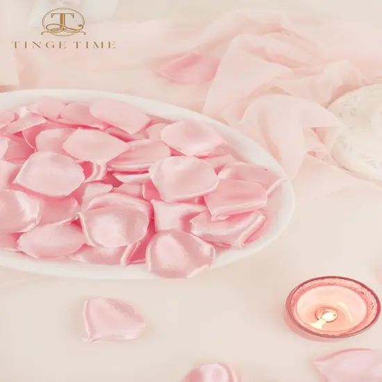 300pcs Silk Rose Petals Blush Pink Heart Flower Petals for Wedding Flower Girl Basket {2}