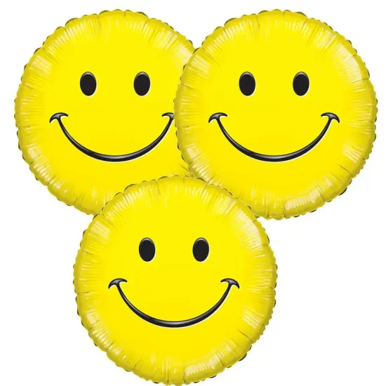 Happy Face 9 Inch Foil Balloon Air Fill Only {4}