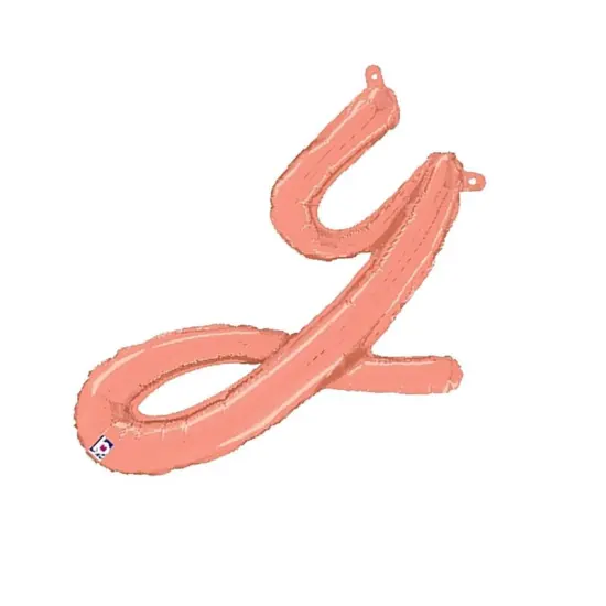 Betallic&reg; 24 inch Script Letter Y Rose Gold Air Fill Only Balloon {5}