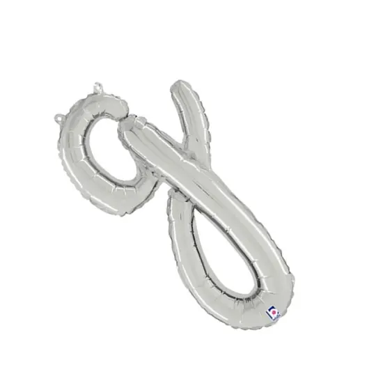 24 Inch Script Letter G Silver Air Fill Only Balloon {5}