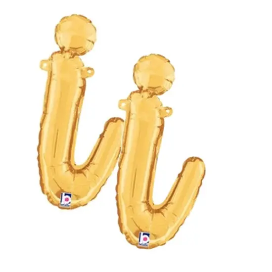 Betallic&reg; 14 inch Script Letter I Gold Air Fill Only {6}