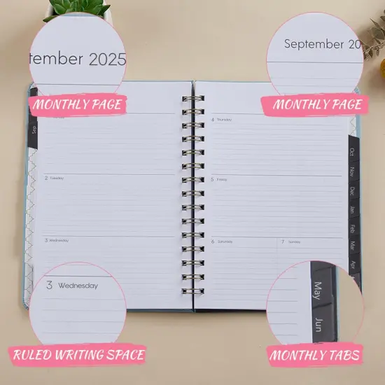 Academic Planner 2025-2026 - 6.4" x 8.5" (Gray) {4}