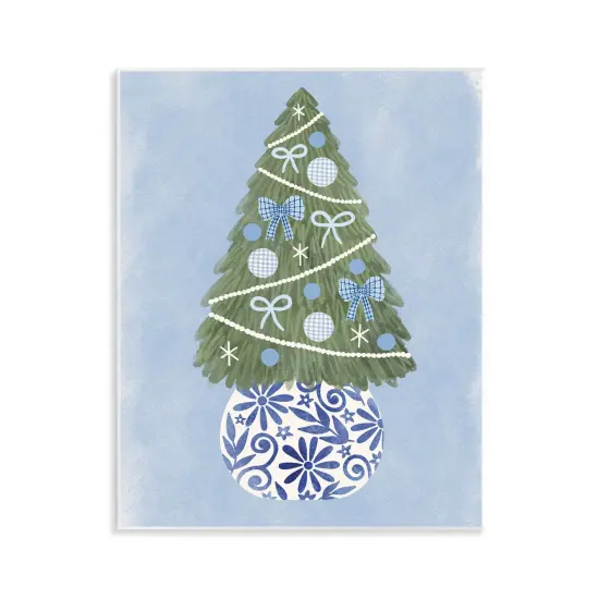 Stupell Industries Blue & White Christmas Tree Wall Plaque By Taylor Shannon Designs {1}