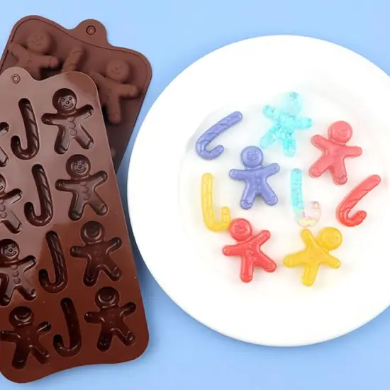 Candy Cane & Gingerbread Silicone Mold Flexible Candy {4}