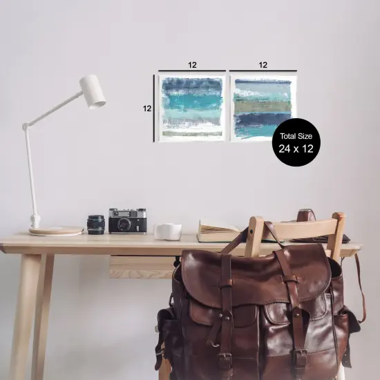 Stupell Industries Beachy Striped Abstractions 2pc Wall Plaque Set By Filippo Ioco {3}