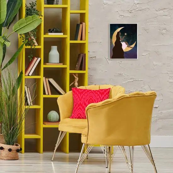 Stupell Industries Woman on Moon with Starlight Wall Plaque By Daniela Santiago {2}