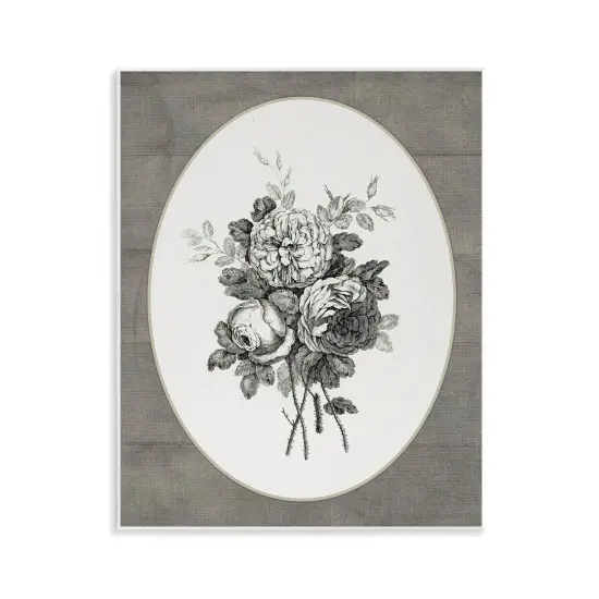 Stupell Industries Round Vignette of Flowers Wall Plaque By Lettered and Lined {1}