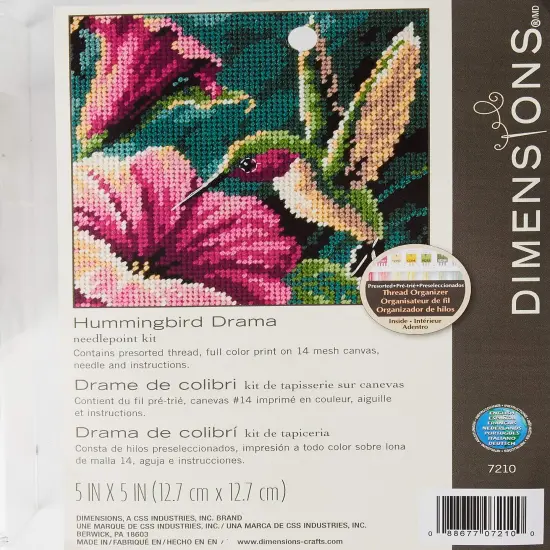 Dimensions Needlepoint Kit, Hummingbird Needlepoint, 5'' W x 5'' H, Various {1}