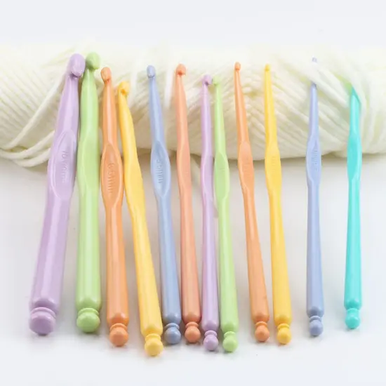 Plastic Crochet Hooks 12 pcs Different Sizes (2.0mm - 10.0mm) Crochet Needles QLRFFLJOY Colorful Crochet Hook Set DIY Yarn Weaving Tools for Scarf Hat Gloves Knitting {5}