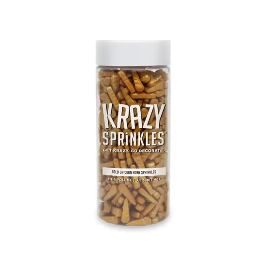 Krazy Sprinkles - Gold Unicorn Horns (1/2 Cup, 1x Jar) for Cakes, Ice Cream & Cookies {3}