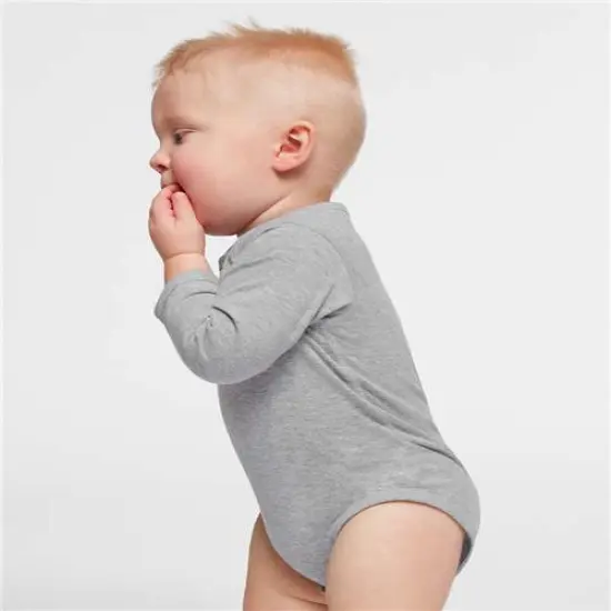 Rabbit Skins&reg; Infant Fine Jersey Long Sleeve Bodysuit Peachy {6}