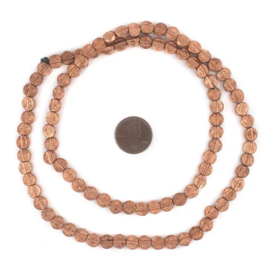 The Bead Chest Baule-Style Circular Copper Beads (7mm) {2}